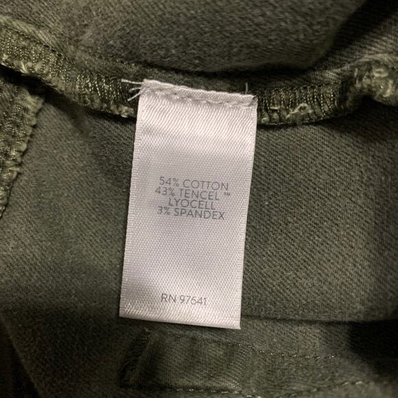 New J Jill Cargo Pants Washed Green Stretchy Women's 14P Petite - Picture 9 of 10